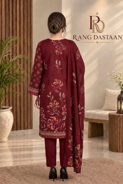 3 PIECE - EMBROIDERED DHANAK SUIT
