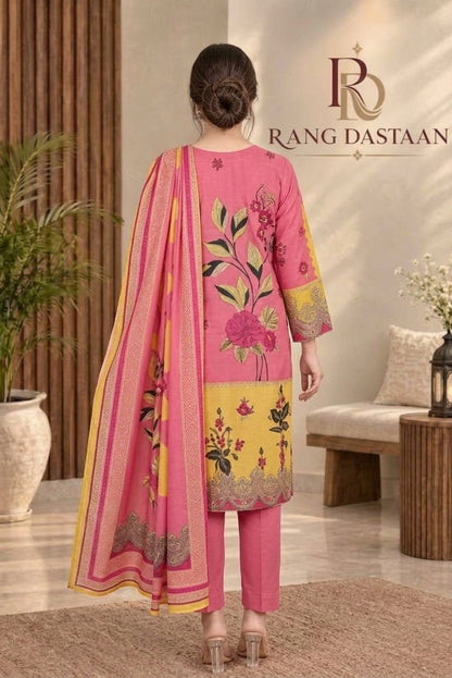 3 PIECE - EMBROIDERED DHANAK SUIT