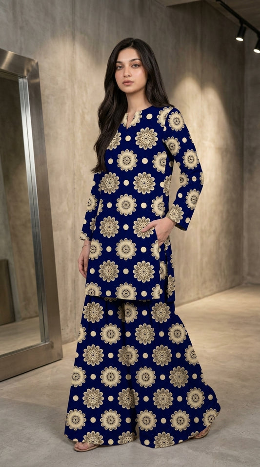 Royal Bloom — Printed Khaddar 2-Piece Unstitched Suit