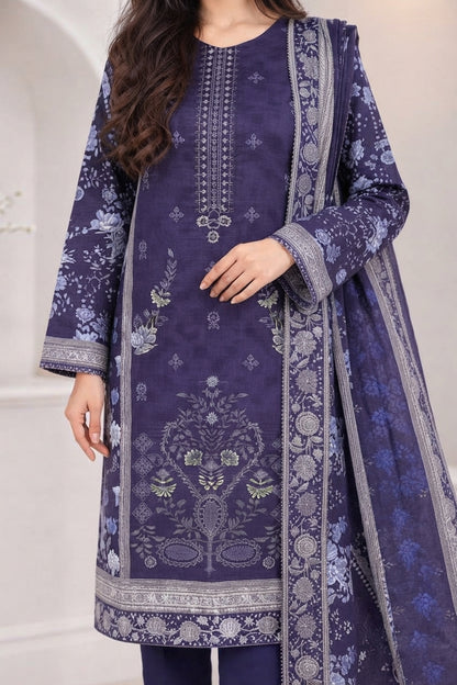 3 PIECE - EMBROIDERED LIGHT KHADDAR SUIT
