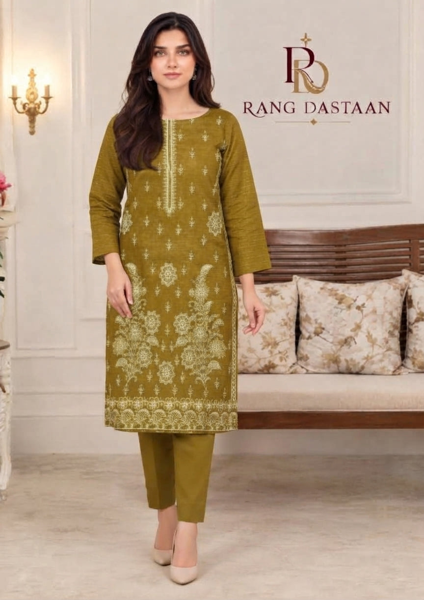 CRYSTAL DHANAK HEAVY EMBROIDERED 3PC SUIT