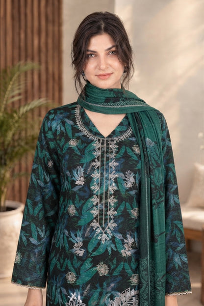 3 PIECE - EMBROIDERED DHANAK SUIT