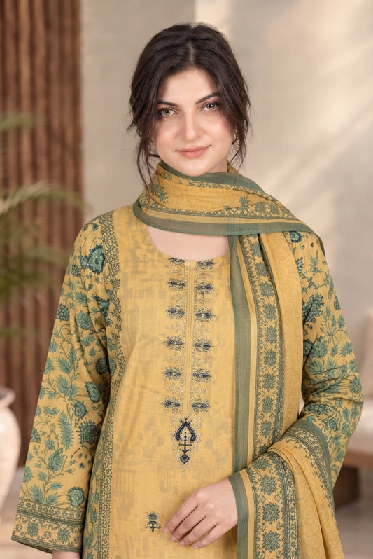 3 PIECE - EMBROIDERED DHANAK SUIT