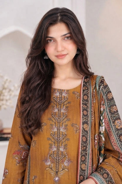 3 PIECE - EMBROIDERED LIGHT KHADDAR SUIT