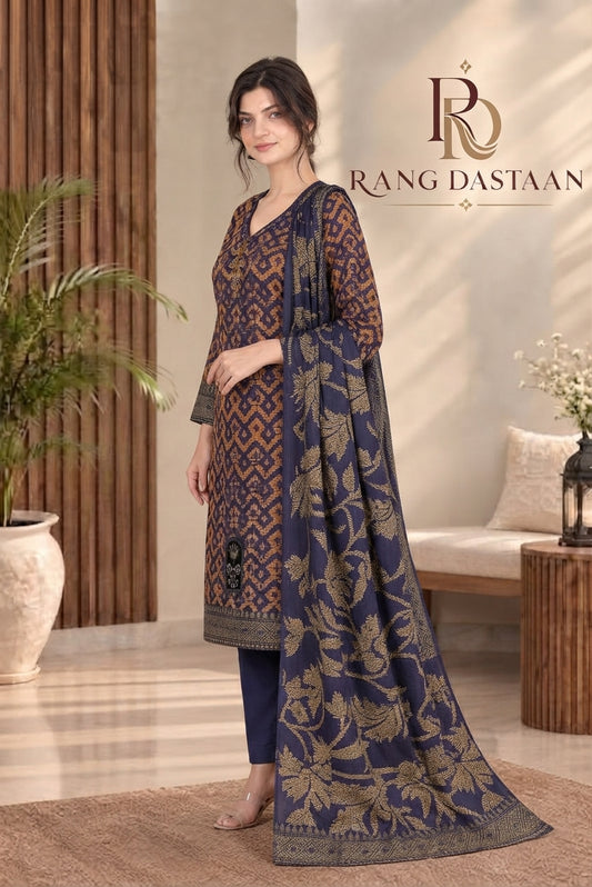 3 PIECE - EMBROIDERED DHANAK SUIT