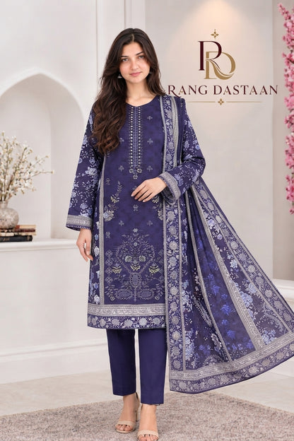 3 PIECE - EMBROIDERED LIGHT KHADDAR SUIT