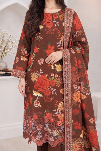 3 PIECE - EMBROIDERED LIGHT KHADDAR SUIT