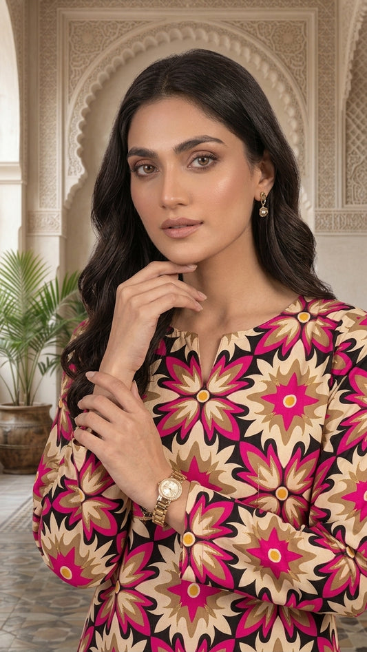 Ruby Blossom — Printed Lawn 2-Piece Unstitched Suit