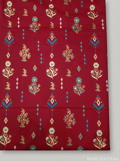 Mehroon Heritage - Printed Lawn 2-Piece Unstitched Suit